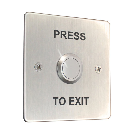 Stainless Steel Exit Button - 86x86mm - Silver