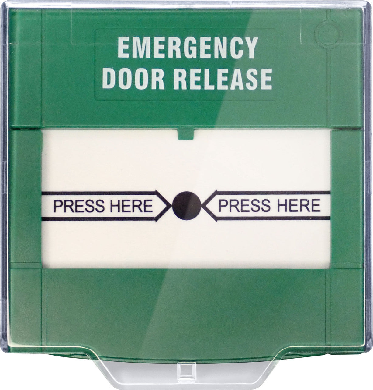 Door Release Resettable - 86x86mm - English Text