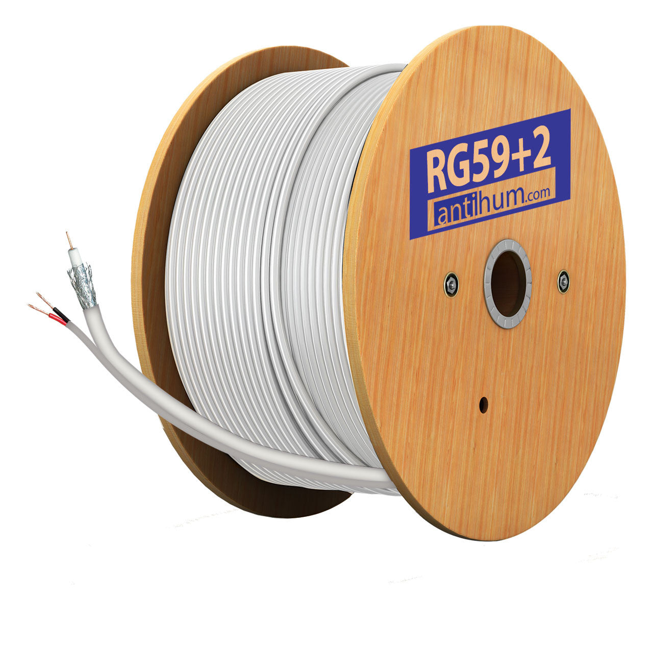 RG59+2 Composite Cable - Standard - 100m White