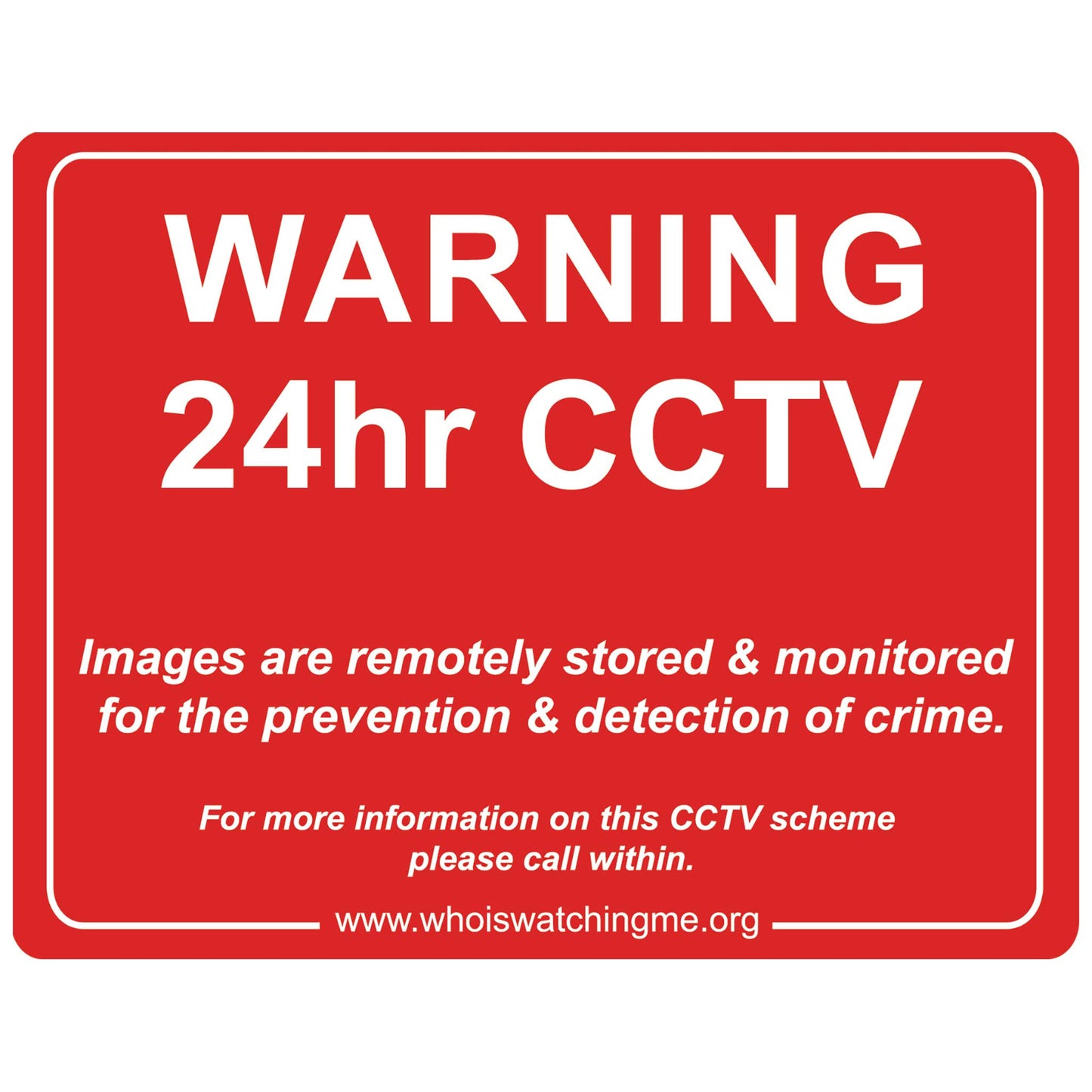 CCTV Window Sticker - Red - 100x130mm - x1