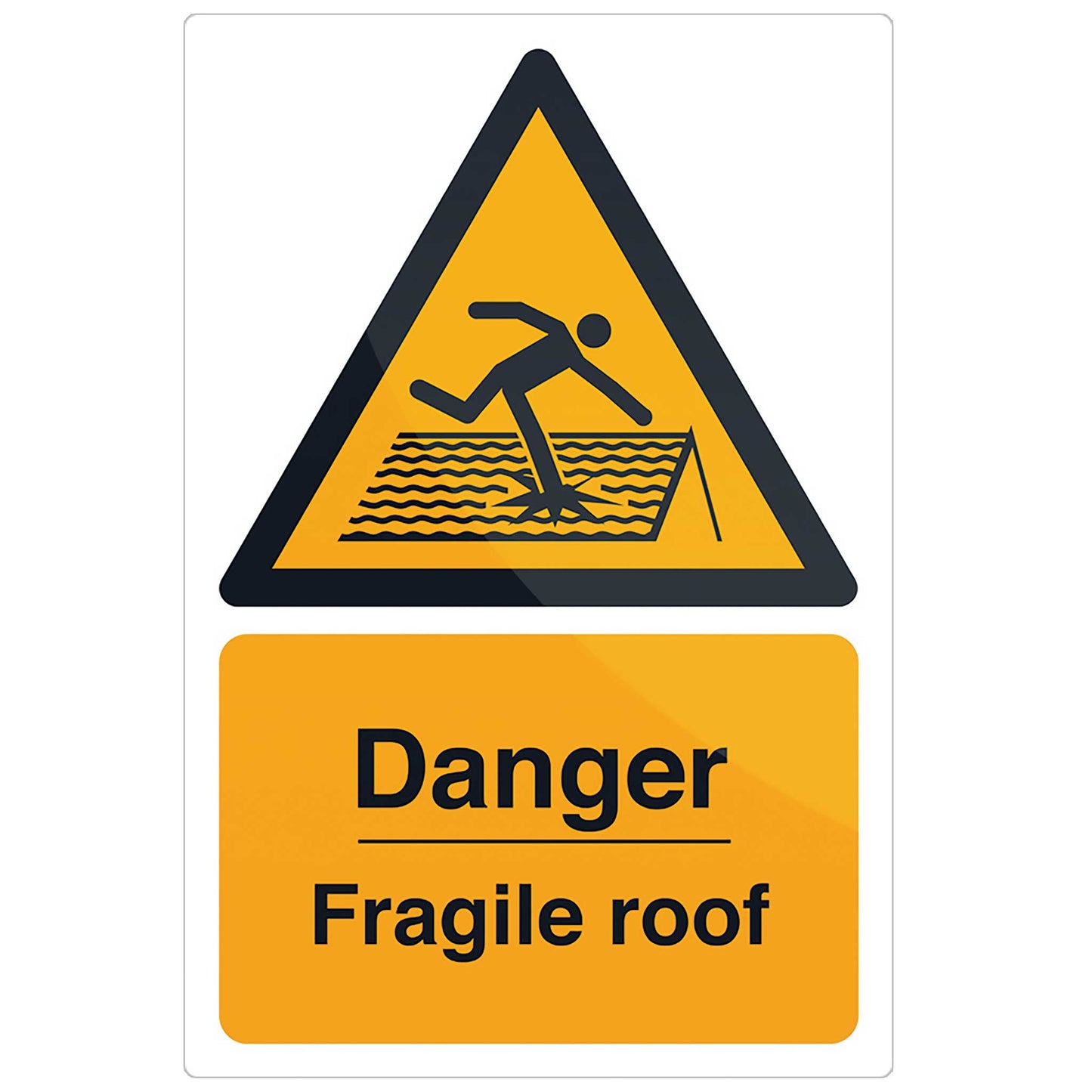 Caution Sign - Fragile Roof - 300x200mm