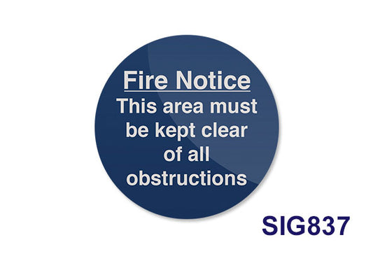 Fire Notice Sticker - Keep Clear - 150x150mm